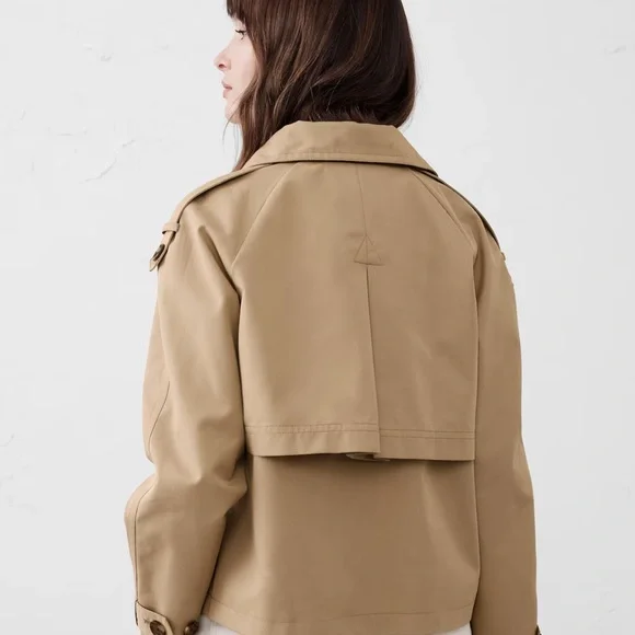 NWT Cropped Trench Jacket - Picture 8 of 9